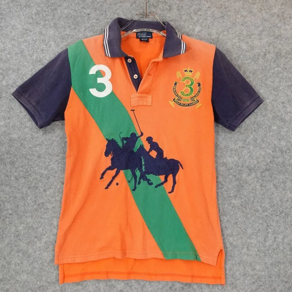 VTG Ralph Lauren Polo Shirt Men YOUTH M Big Pony Equestrian Rugby Bleecker 1967‎